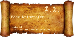 Pecz Krisztofer névjegykártya